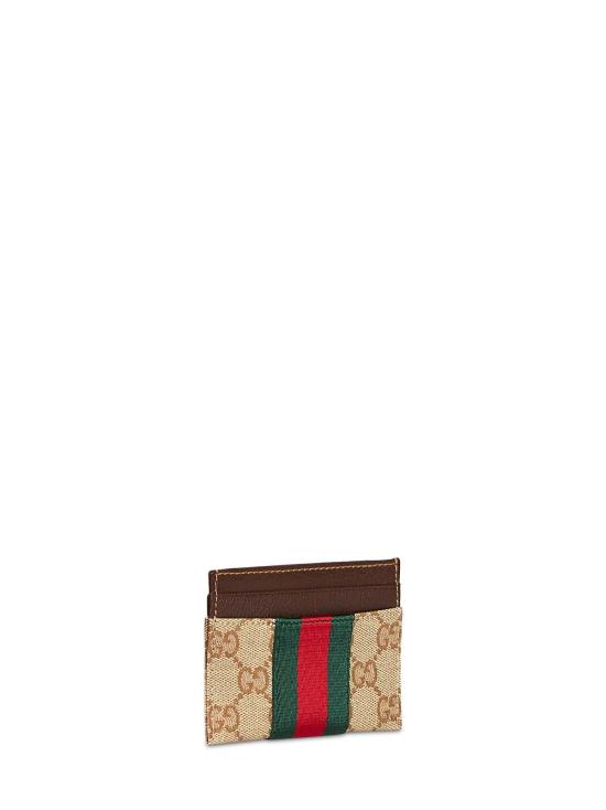  구찌 지갑 GG 캔버스 송아지 가죽 카드  베이지 - GUCCI