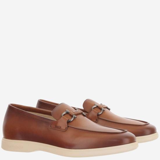  살바토레 페라가모 로퍼 페라가모 송아지 가죽  라이트 브라운 - SALVATORE FERRAGAMO