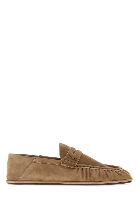 26FW 생로랑 카산드라 스웨이드 로퍼 A006OM27DTT 9741 Beige o Tan