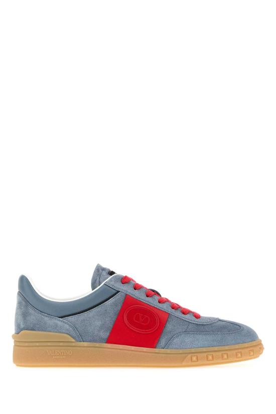 26SS 발렌티노 가라바니 크러스트 레더 나일론 업빌리지 로우 탑 스니커즈 8Y2S0H77LAL RJD Light Blue