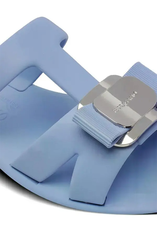  살바토레 페라가모 / 여성 뉴 바라 플레이트 스트랩 슬라이드 01J325 779976 LIGHT BLUE BPG - SALVATORE FERRAGAMO