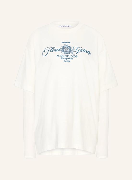 26FW 아크네 스튜디오 자수 레이어드 티셔츠 AL0560 DGD OFF WHITE ECRU DOM
