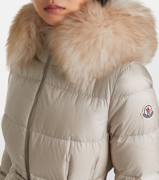 26FW 몽클레어 보에딕 후드 셔링 트림 롱 다운 자켓 1C00015 595FE 268 LIGHT BEIGE DOM - MONCLER
