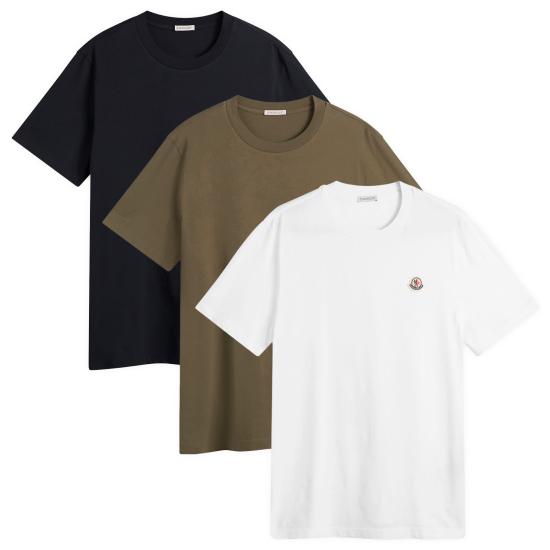 26FW 몽클레어 반팔 티셔츠 8C00042 829H8 3P3 NAVY OLIVE GREEN WHITE DOM