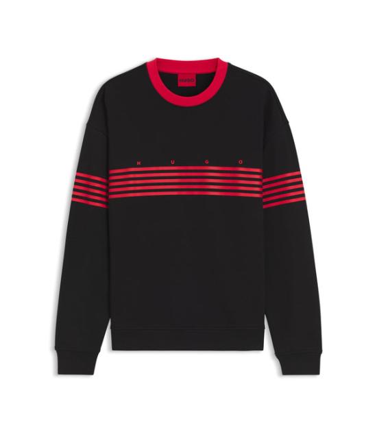 26FW 휴고보스 긴팔 티셔츠 50563807 001 BLACK RED DOM