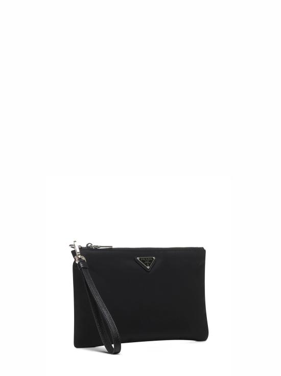 26FW 프라다 리나일론 사피아노 레더 파우치 2NH0042DMHF0002 BLACK - PRADA