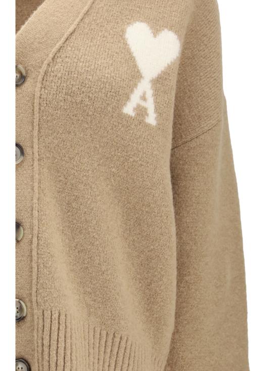 26FW 아미 빅 하트 로고 알파카 니트 가디건 UKC365KN0135 A278 BEIGE - AMI