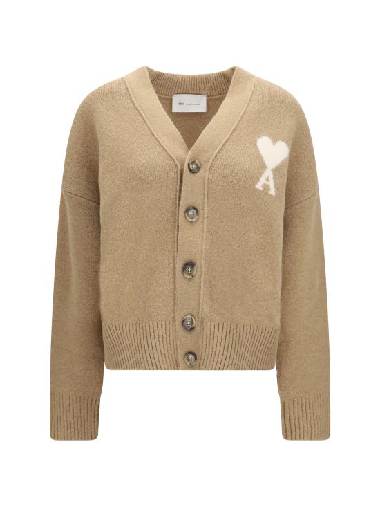 26FW 아미 빅 하트 로고 알파카 니트 가디건 UKC365KN0135 A278 BEIGE