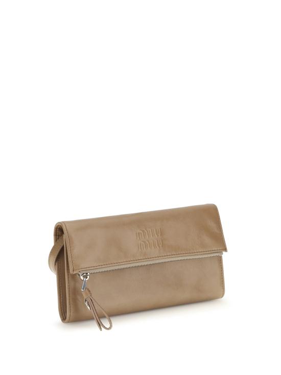26FW 미우미우 숄더 스트랩 레더 파우치 5MT0482A44 BEIGE - MIU MIU