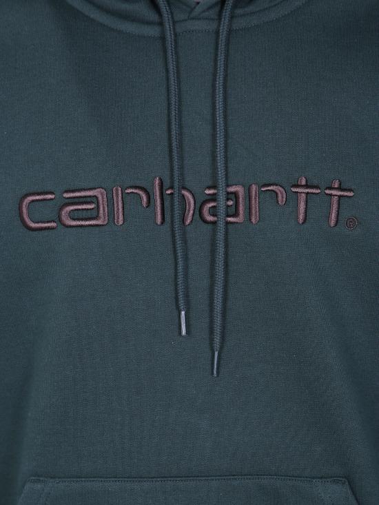 26FW 칼하트 WIP 로고 후드 티셔츠 I030547 3YZXX DARK SCARAB PALISANDER - CARHARTT WIP