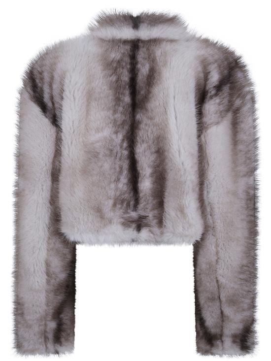 26FW 스포트막스 무스탕 2622456012600 002 STRIPPED GREY - SPORTMAX