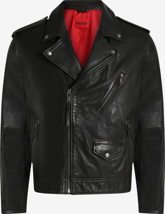 26FW 휴고보스 가죽 자켓 50564071 001 BLACK DOM