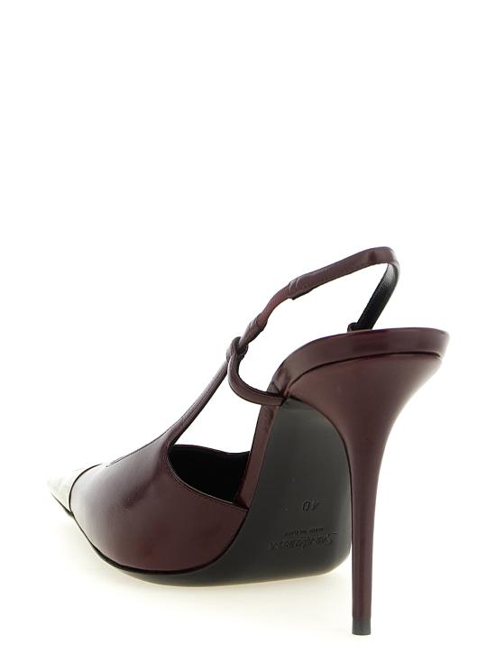 26FW 생로랑 스무스 가죽 슬링백 펌프스 841158AAFGC6629 Bordeaux - SAINT LAURENT