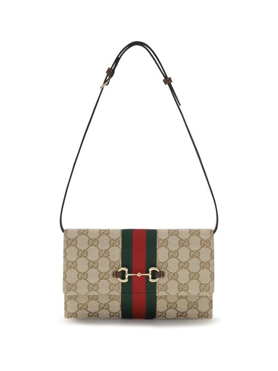 26FW 구찌 홀스빗 웹 스트랩 지갑 867120FAF88 BEIGE - GUCCI