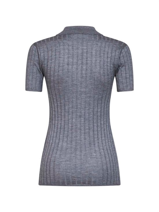 26FW 토템 리브드 캐시미어 실크 폴로 263WRT0835YA0293 074 GRAY - TOTEME