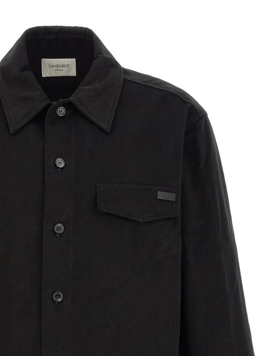 26FW 생로랑 코튼 오버셔츠 873919Y1O391000 Black - SAINT LAURENT