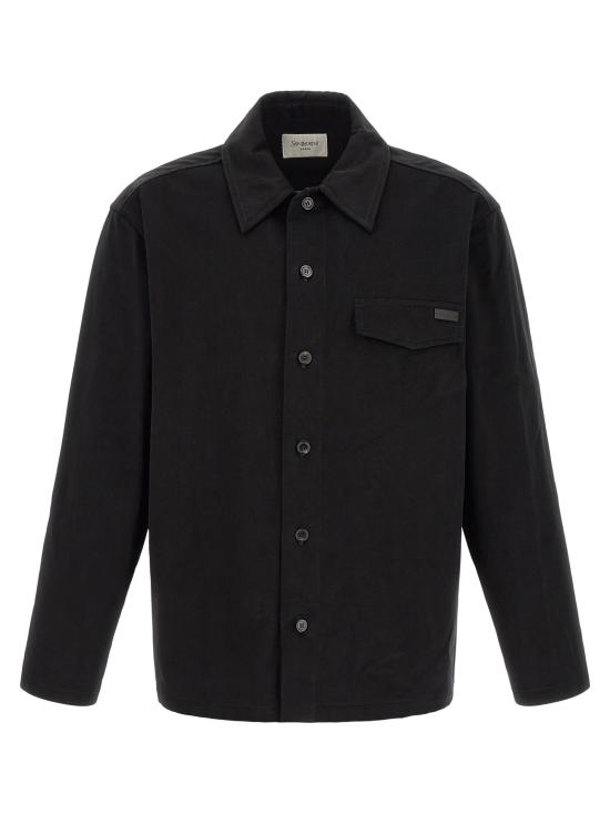 26FW 생로랑 코튼 오버셔츠 873919Y1O391000 Black