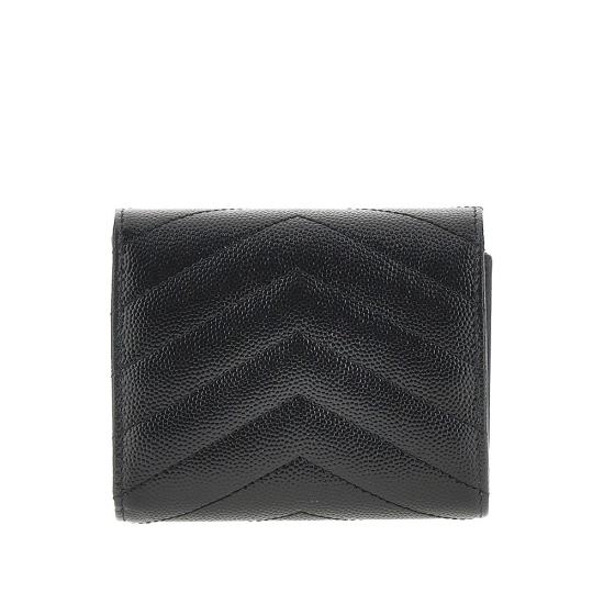 26FW 생로랑 그랑 드 뿌드르 엠보스드 레더 카산드라 마틀라세 지갑 692061BOW01 Black - SAINT LAURENT