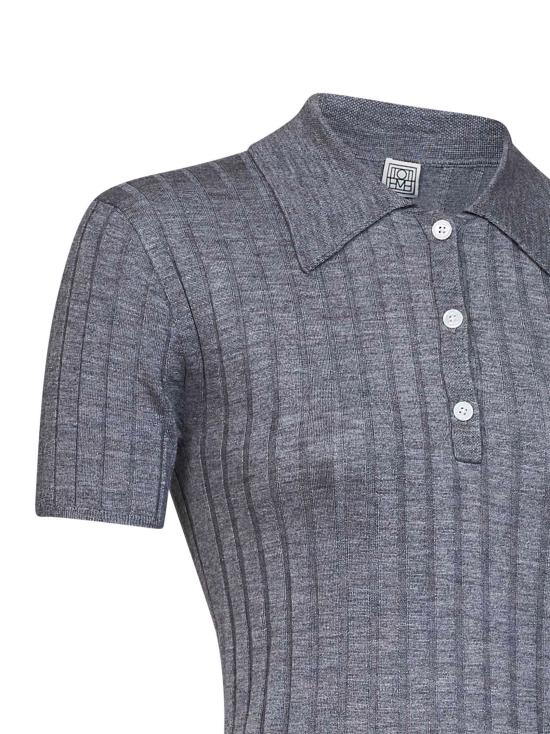 26FW 토템 리브드 캐시미어 실크 폴로 263WRT0835YA0293 074 GRAY - TOTEME