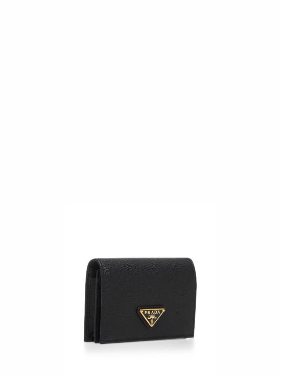 26FW 프라다 사피아노 트라이앵글 로고 반지갑 1MV021QHHF0002 BLACK - PRADA