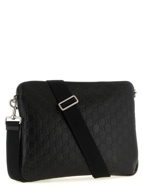 26FW 구찌 GG 엠블럼 미디움 크로스바디백 850214AAFOM1053 Black - GUCCI