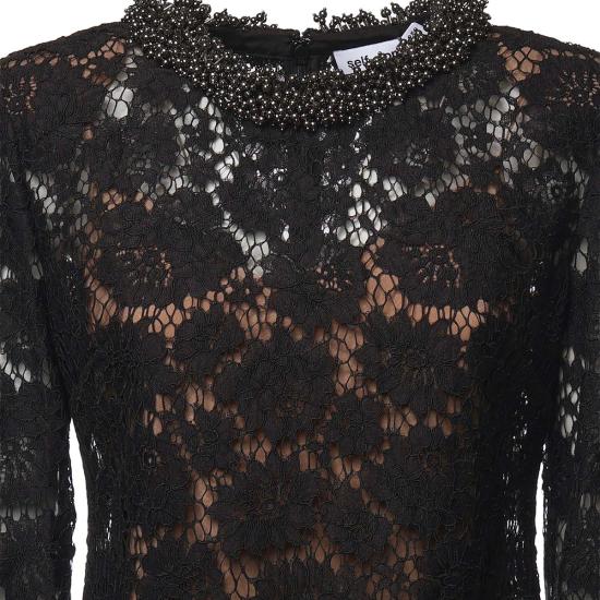 26FW 셀프 포트레이트 미디 원피스 AW26045S B BLACK - SELF PORTRAIT