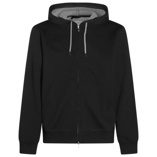 26FW 브루넬로 쿠치넬리 더블 페이스 스웨트 집업 후디 MM8319069G C101 BLACK