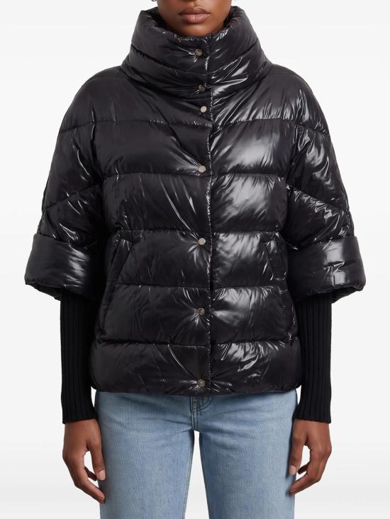 26FW 에르노 하이넥 퀼팅 케이프 다운 재킷 PI002256D 12017Z 9300 NERO - HERNO