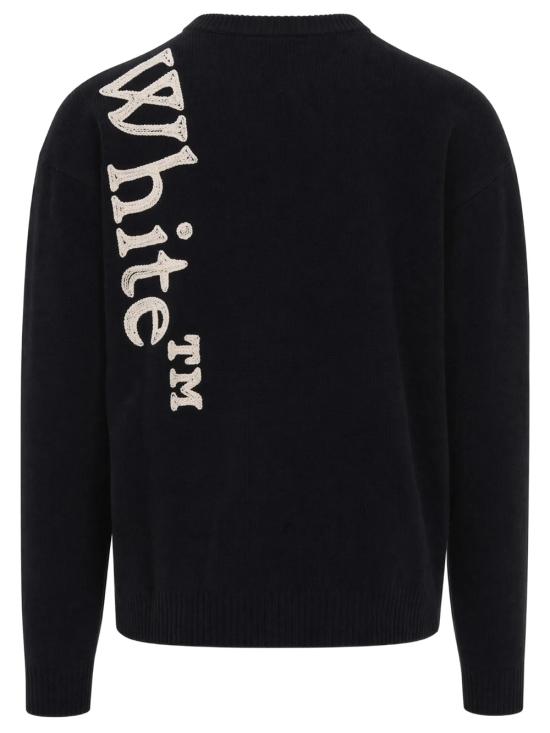 26FW 오프화이트 스웨터 OMHE213F26KNI00100 001 BLACK - OFF WHITE