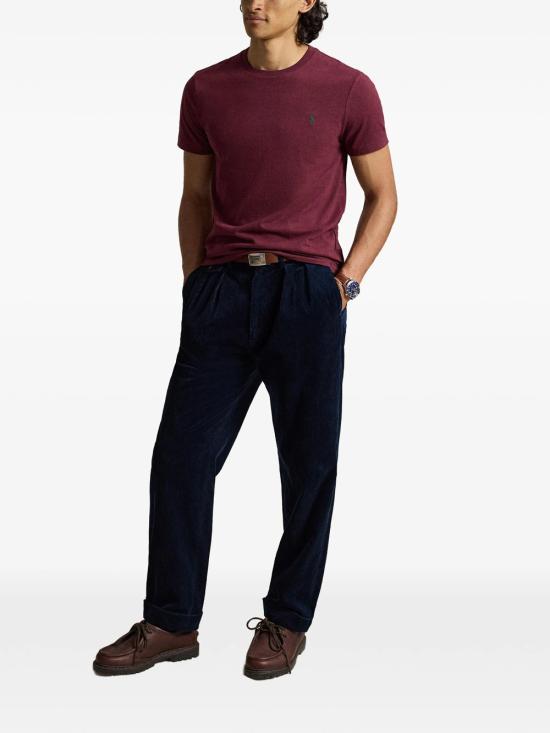 26FW 폴로 랄프로렌 포니로고 자수 반팔 티셔츠 710671438 545 SPRING WINE HEATHER C5942 - POLO RALPH LAUREN