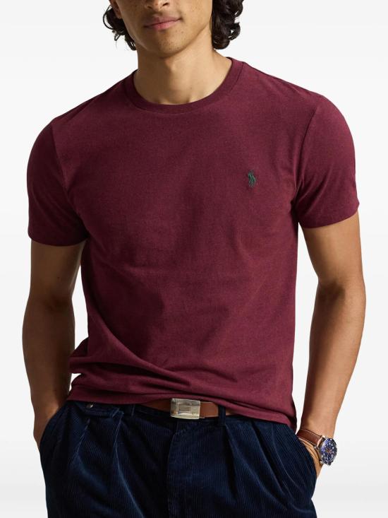 26FW 폴로 랄프로렌 포니로고 자수 반팔 티셔츠 710671438 545 SPRING WINE HEATHER C5942 - POLO RALPH LAUREN