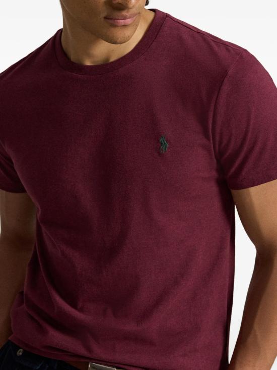 26FW 폴로 랄프로렌 포니로고 자수 반팔 티셔츠 710671438 545 SPRING WINE HEATHER C5942 - POLO RALPH LAUREN