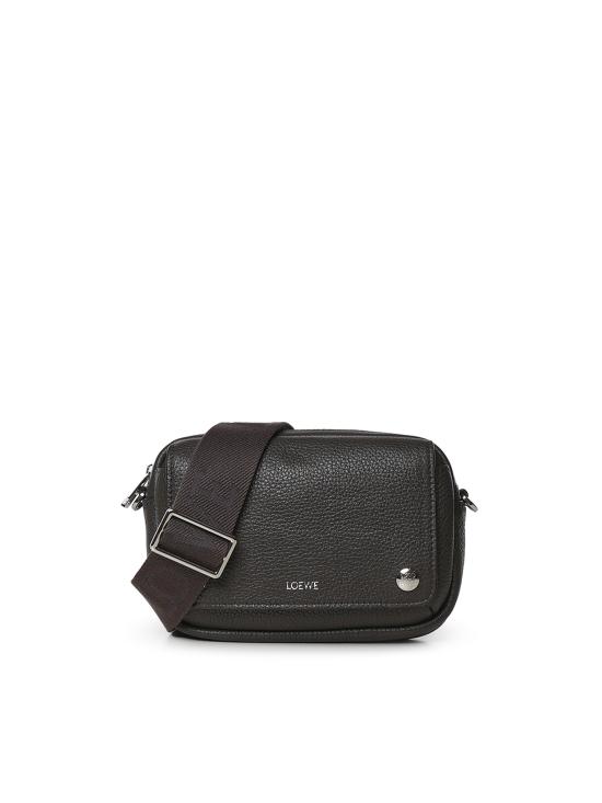 26FW 로에베 스몰 페블 매신저 그레인 카프스킨 백 BANBPCBX05 1220 DARK GREY