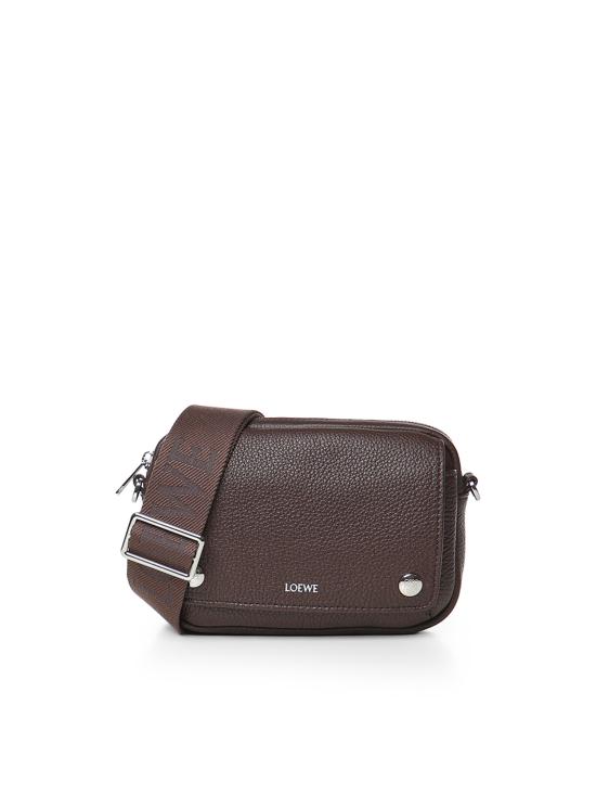 26FW 로에베 스몰 페블 매신저 그레인 카프스킨 백 BANBPCBX05 3606 CHOCOLATE