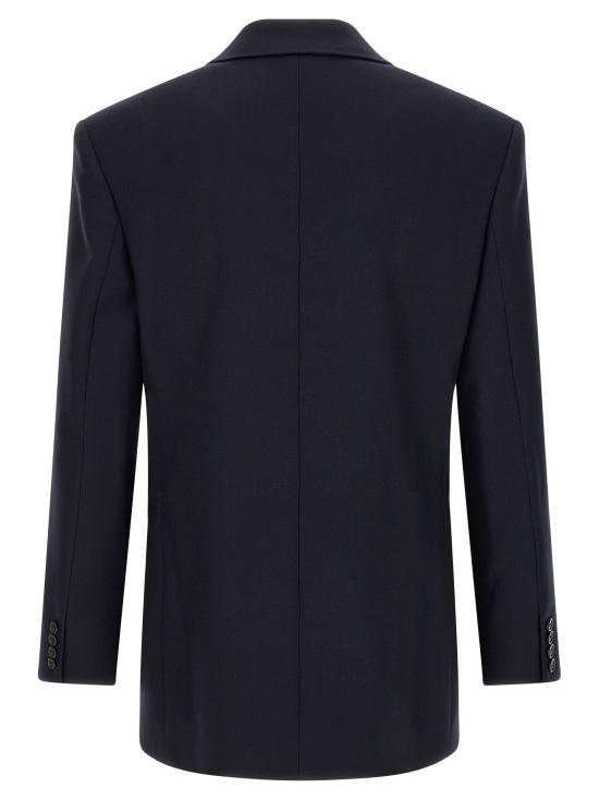 26FW 생로랑 수트 자켓 펠트 울 개버딘 재킷 블레이저 블루 - SAINT LAURENT