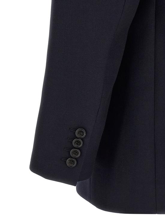 26FW 생로랑 수트 자켓 펠트 울 개버딘 재킷 블레이저 블루 - SAINT LAURENT