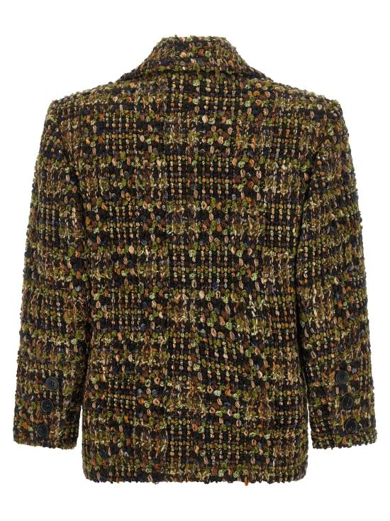 26FW 생로랑 수트 자켓 Bouclé 트위드 블레이저 블레이저 멀티컬러 - SAINT LAURENT