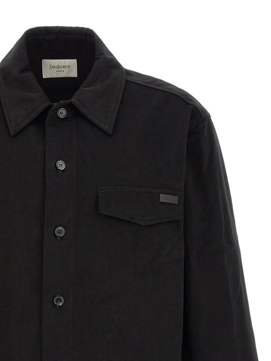 26FW 생로랑 긴팔 셔츠 면 오버 와 블라우스 블랙 - SAINT LAURENT