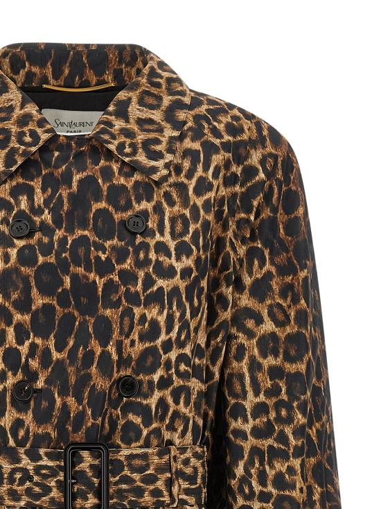 26FW 생로랑 코트 더블 브레스트 트렌치 , 브라운 트렌치 - SAINT LAURENT
