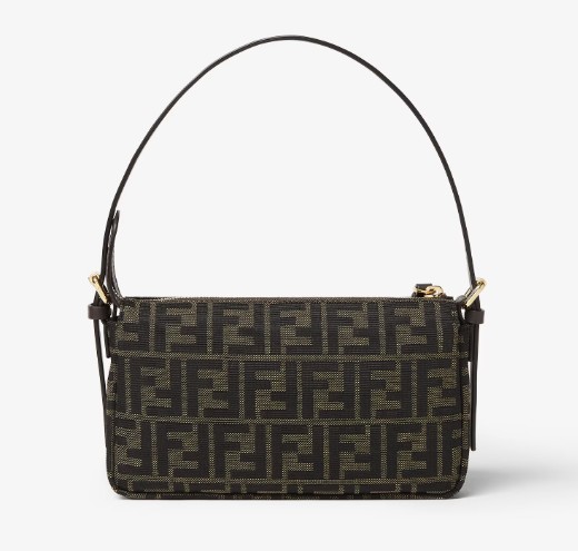 26FW 펜디 FF 자카드 지퍼 탑 스몰 숄더백 8BS123 B17AF14YN TABACCO MORO - FENDI