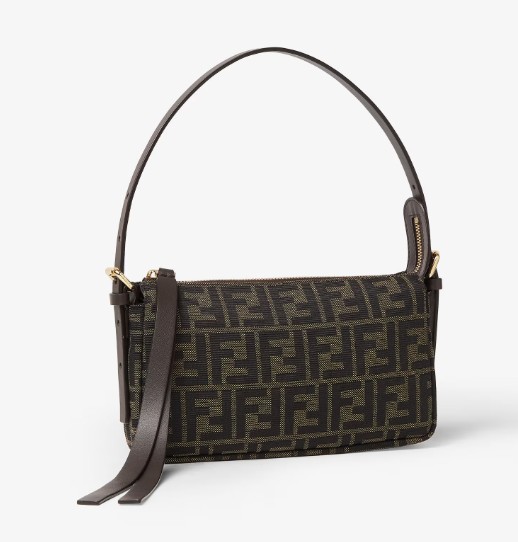 26FW 펜디 FF 자카드 지퍼 탑 스몰 숄더백 8BS123 B17AF14YN TABACCO MORO - FENDI