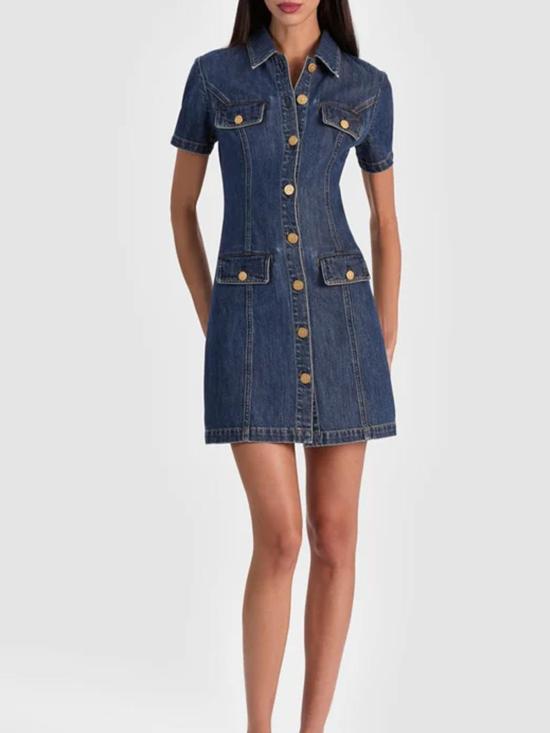 26SS 앨리스 앤 올리비아 원피스 CD511117541I435 Denim - ALICE & OLIVIA