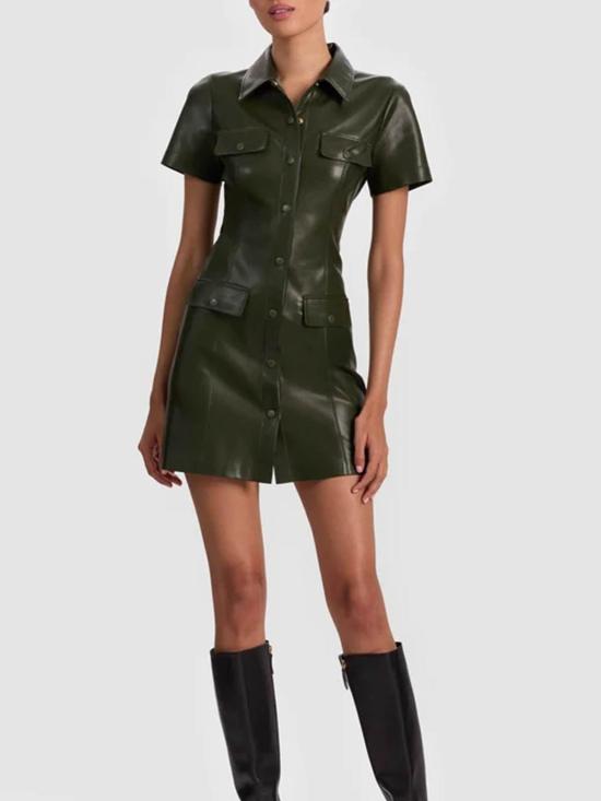 26SS 앨리스 앤 올리비아 숏팬츠 CC511J16526A307 Dark Green - ALICE & OLIVIA