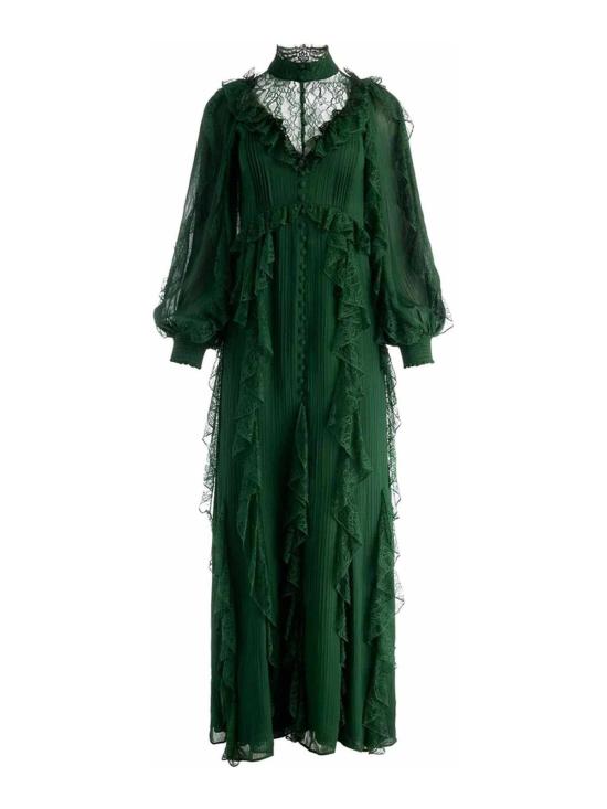 26SS 앨리스 앤 올리비아 롱 스커트 CC509703540B345 DARK GREEN