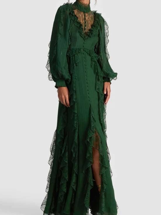 26SS 앨리스 앤 올리비아 롱 스커트 CC509703540B345 DARK GREEN - ALICE & OLIVIA