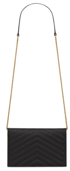 26FW 생로랑 그랑 드 뿌드르 레더 카산드라 엔벨로프 체인 지갑 857605 BOW011000 Nero - SAINT LAURENT