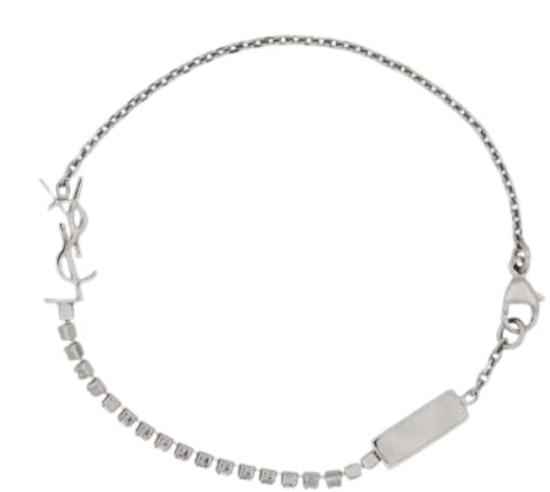 26FW 생로랑 메탈 앤 라인스톤 오피움 참 브레이슬릿 712345 Y15268162 Argent - SAINT LAURENT