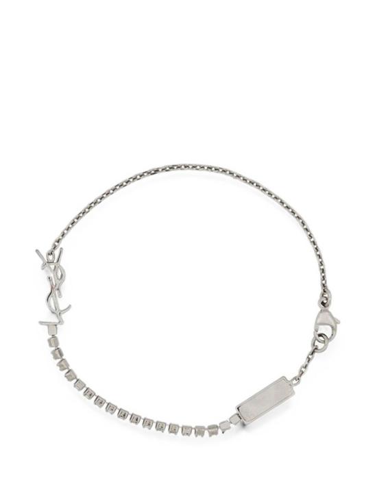 26FW 생로랑 메탈 앤 라인스톤 오피움 참 브레이슬릿 712345 Y15268162 Argent - SAINT LAURENT
