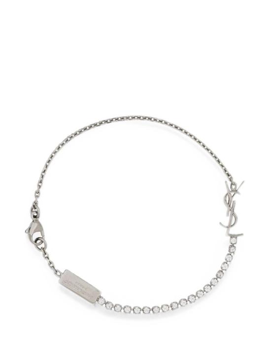 26FW 생로랑 메탈 앤 라인스톤 오피움 참 브레이슬릿 712345 Y15268162 Argent - SAINT LAURENT