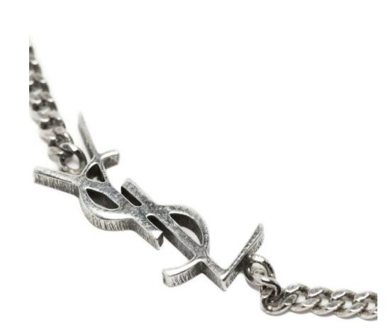 26FW 생로랑 오피움 참 브레이슬릿 메탈 앤 라인스톤 692489 Y15268368 Argent - SAINT LAURENT